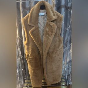 CLMMEIYUAN Brown Faux Fur Coat